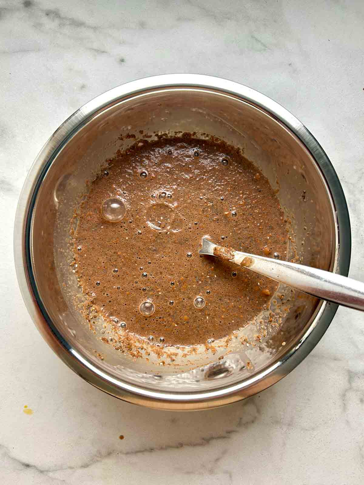 all ingredients mixed in bowl.