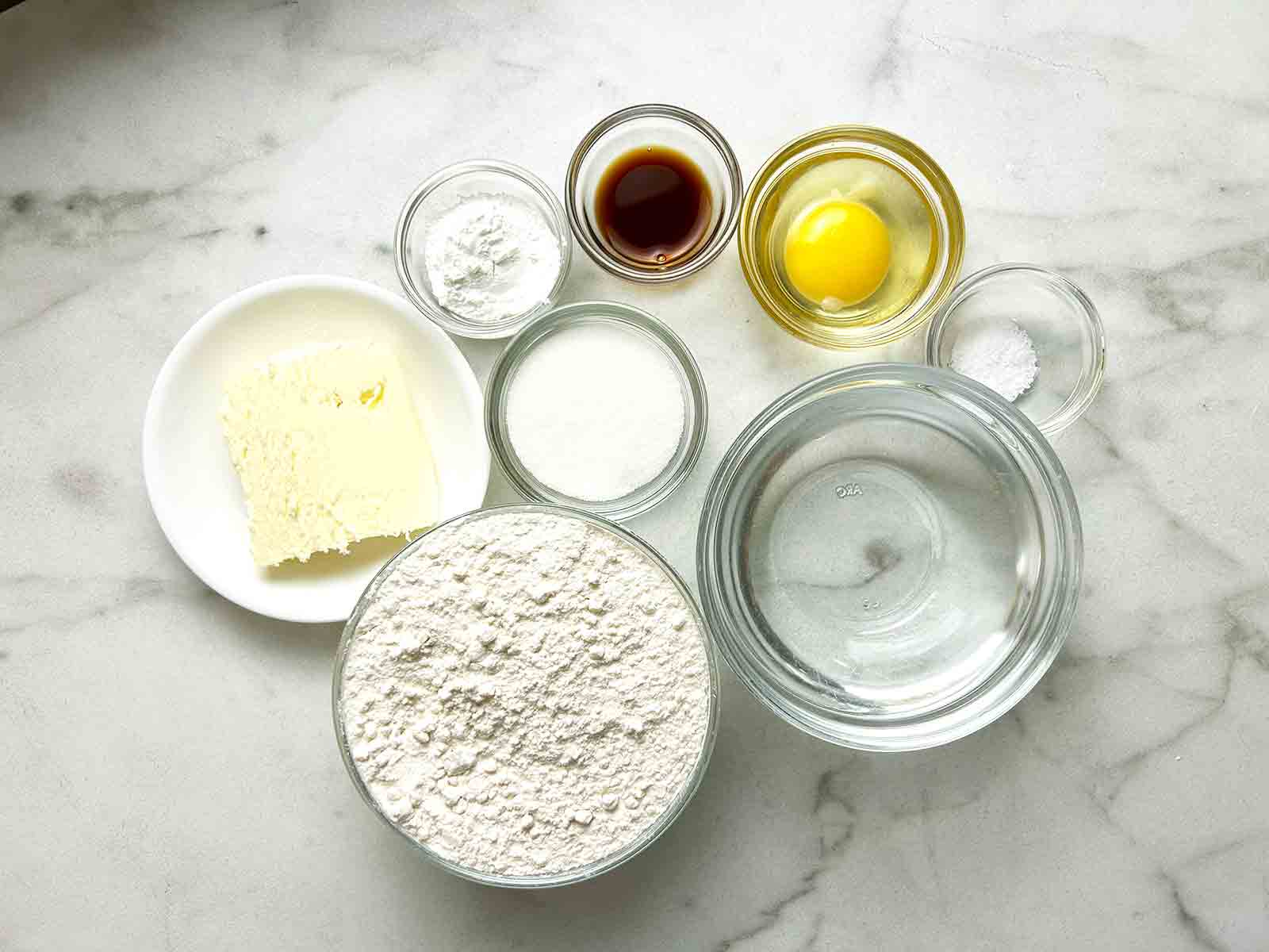 ingredients prepped in bowls.