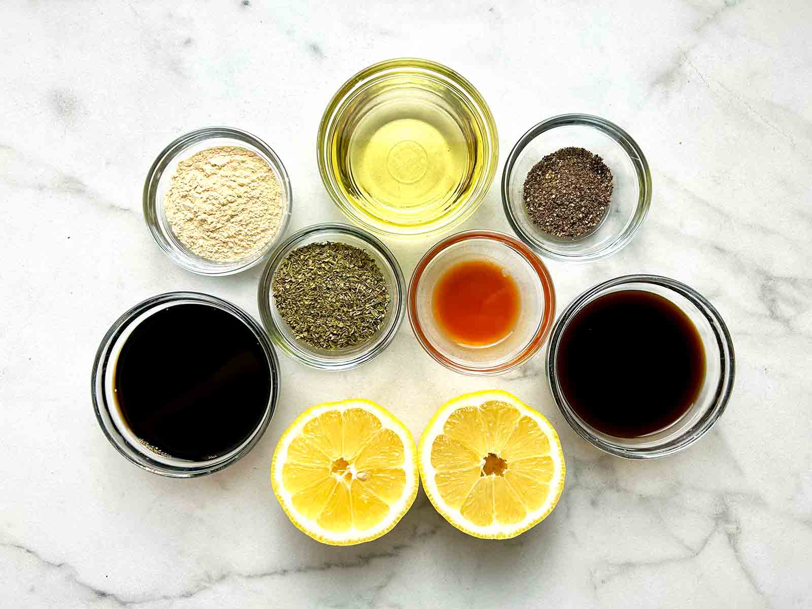 ingredients prepped in bowls.
