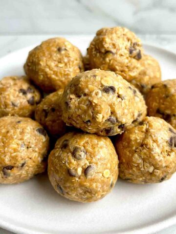 plate of protein balls.