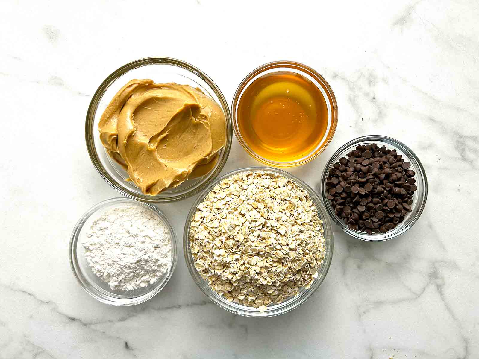 ingredients for no bake protein balls.
