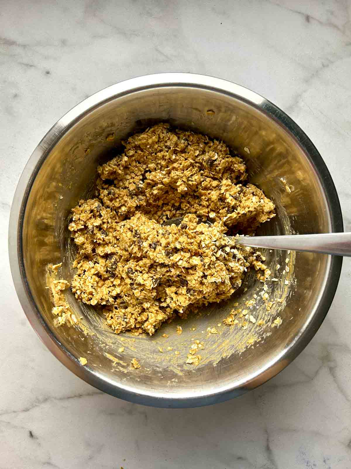 all ingredients mixed together in bowl.